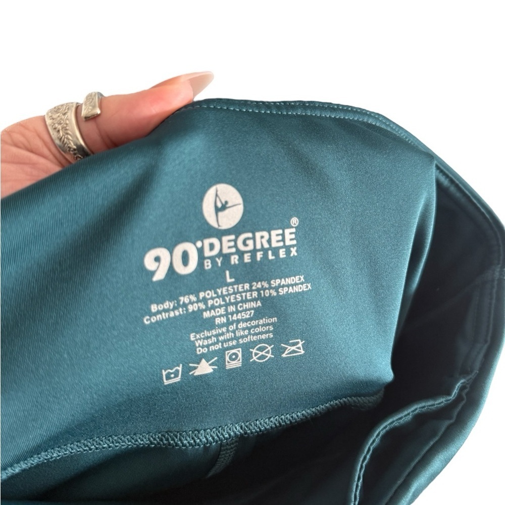 Teal High-Waisted Leggings - Picture 3 of 6